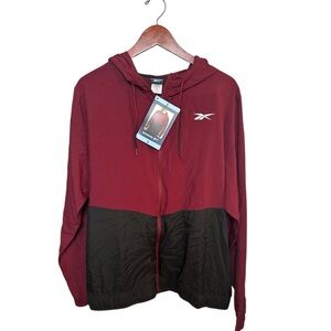 Reebok Maroon and Black Utility Windbreaker Jacket L